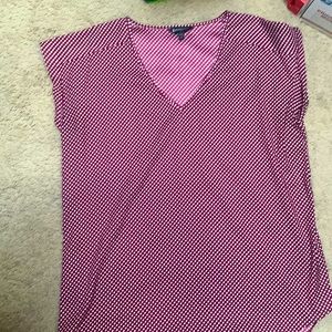 Express Blouse -Maroon Polka Dot